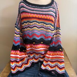 SHEIN multicolor open-knit striped sweater